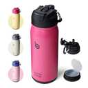 BOTTLE BOTTLE 16 oz sports water bottle stainless steel insulated kids water bottle with straw and pills holder for gifts and school (viva magenta)
