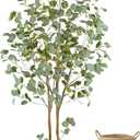 Artificial Eucalyptus Tree, 6ft Tall Faux Eucalyptus Plant with Basket for Home Office, 72'' Fake Tree for Indoor Outdoor Livingroom Garden Floor Décor