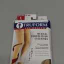 Truform 30-40 mmHg Compression Stockings for Men and Women, Thigh High Length, Dot-Top, Closed Toe, Beige, Medium (Medium (1 Pair))