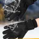Winter Gloves Men Women, Waterproof Windproof Touchscreen Thermal Glove for Cold Weather Driving, Running Cycling Hiking, M/L/XL (Black, M)