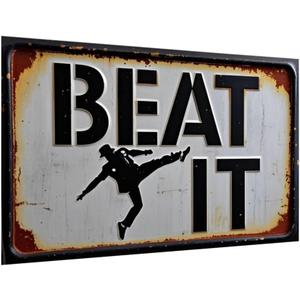 Funny Vintage Metal Signs "Beat It 12x8in for Bar Kitchen Decor