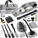THINKWORK Car Cleaning Kit, Car Vacuum Kit, Gray Car Interior Detailing Kit with 8000PA High Power Vacuum, Including 7Pcs Detailing Brush Set and Bag