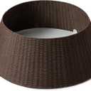 36in Large Christmas Tree Collar - Wicker Woven Tree Collars for Artificial Trees - Handmade Rattan Rustic Farmhouse Basket for Tree Base Cover with Cord Cut-Out for 7.5ft 8ft 9ft 10ft Trees (Brown)