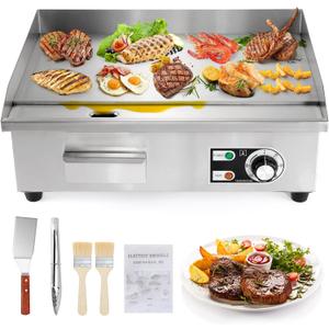 Dyna-Living Commercial Electric Griddle 22'' Flat Top Grill Countertop 3000W Stainless Steel Electric Griddle Nonstick Commercial Flat Top Griddle Countertop Grills, 122°F-572°F Temp Adjustable