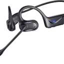 Bluetooth Headset with Microphone, Open Ear Headphones, Dual Connect Bluetooth 5.4 Headphones with Noise Cancelling & Mute, Wireless Headset with Mic for Work, Mobile, Tablets, Laptops - Black