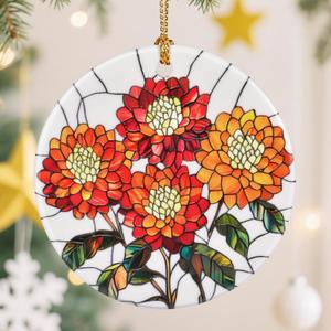Birth Flower Christmas Tree Decorations, Christmas Ornaments, Keepsake Ornaments, Holiday Decor, Holiday or Xmas Gift, Birthday Gift, Gifts for Flower Lovers - Gifts for People Born in October