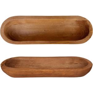 16 Long Wood Dough Bowl 16 x 5 x 2in Hand Carved Wooden Dough Bowls for Decor Wood Dough Bowls Decorative Wooden Dough Fruits Bowl for Table Centerpiece Lightweight