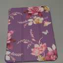 OKP Case for iPad 11th Generation 11-inch (A16) 2025, for 10.9'' iPad 10th Gen 2022, Slim Lightweight i Pad 11/10 th Gen Cover with Trifold Stand, Auto Wake/Sleep, Clear PC Back Shell, Purple Peony