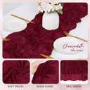 12 Pack Burgundy Cheesecloth Table Runner 17x108 Inch Semi Sheer Boho Gauze Cheese Cloth Fabric Table Runners, for Wedding Party Baby Shower Birthday Home Decor Garden Farmhouse