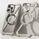 Z Case for iPhone 15 Promax Frameless, with Magsafe Kickstand Minimalist Rimless Metal Slim Hard Ultra Thin for iPhone 15 Pro Max Bumper Case with Ring Holder Magnetic Stand for Men, Natural