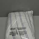 jinchan White Curtains Blue Striped Curtains 108 Inch Length Living Room Bedroom Window Treatment Modern Linen Look Ticking Stripe Pinstripe Privacy Light Filtering Floor to Ceiling Back Tab 2 Panels