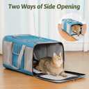 Large Cat Carrier for 2 Cats, 21.7x 13.8x 13.8in Pet Carrier for Cat and Dog Up to 38lbs, All-Sided Mesh Cat Carrier with Great Ventilation, Portable Soft Sided Pet Carrier for Traveling(Blue)