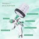 HVLP Spray Gun with 10Pcs 600ML Disposable Paint Cups, 4 Nozzles,1.4/1.7/2.0/2.5mm, Automotive Gravity Feed Paint Spray Gun Kit with Air Compressor Regulator for Auto (Green)