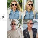 SOJOS Trendy Aviator Polarized Sunglasses for Women Men Retro Shades Classic Metal Sun Glasses SJ1204A (Black&gold/Grey Lens)