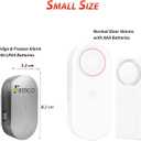 Fridge Door Alarm with 60 Second Delay, 2, 3, and 4 Minute Reminders, Loud Chime or Siren, Refrigerator Door Ajar Alarm, 4 Minute Reminders Small Size. (Grey)