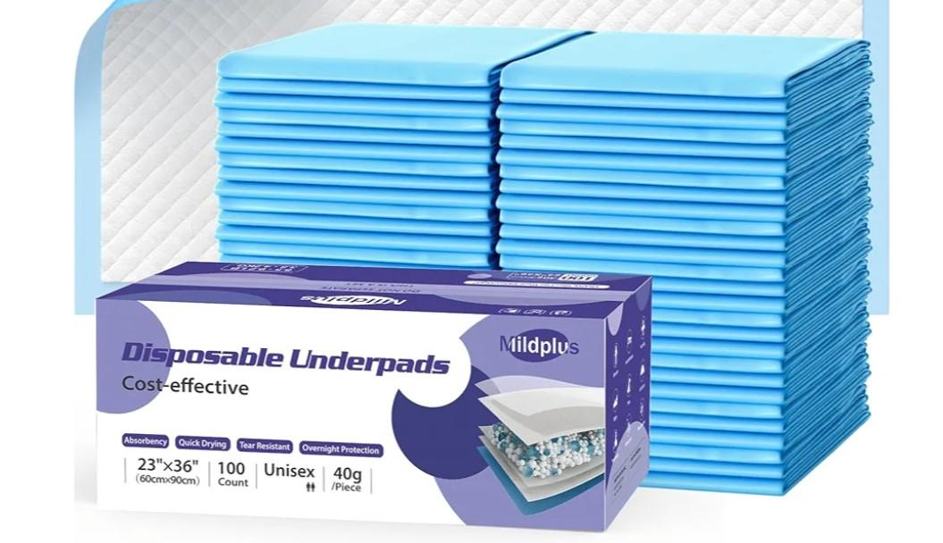 Mildplus Bed Pads 40x40", Maximum Absorbent Underpads Incontinence Bed Pads Disposable Chucks, Pee Pads for Kids, Adults and Pet, 10 Count (3XL) (2Pack)