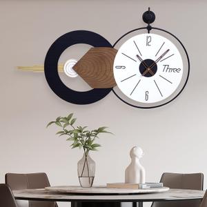 35x20 Inch Modren Wall Clock, Quiet Oversized Home Accent for Living Room, Large