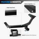 Trailer Hitch for Honda Pilot 2016-2022, 2-Inch Receiver,Square Tube Frame, Black Class 4 Towing Hitch Kit Bike Rack