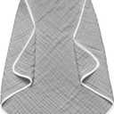 2 x Baby Hooded Towels for Babies and Toddlers, Muslin Baby Bath Towel Soft and Absorbency (Grey 1 Pack)