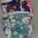 Pet Soft Washable Female Diapers (3 Pack) Female Dog Diapers, Comfort Reusable Doggy Diaper for Girl Dog in Period Heat (Cute Flower, XL)