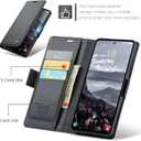 AUPAI for Samsung Galaxy S25 Plus Wallet Case with Credit Card Holder, PU Leather RFID Blocking Folio Flip Kickstand Magnetic Clasp Protective Phone Cover for Women Men Black