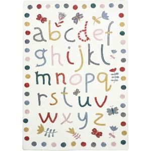 USTIDE 4x6 Large Kids Rug, Non Slip Educational Alphabet Rug, Baby Play Mat, Thick Non Slip Faux Wool Learning Carpet for Baby Children Bedroom Classroom Playroom Nursery Rug (120x180cm) (5'11" x 3'11" (Square), Cream)