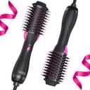 One-Step Hot Air Blow Hair Dryer Brush - 2.4 Inch HairDryer Styler and Volumizer for All Hair Types - Professional Blowout Style and Dry Quickly for Smooth, Frizz-Free Results (Black)