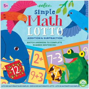 eeBoo: Simple Math Bingo Game, Addition & Subtraction, Match Answers to Complete Number Sentences, 54 Tiles Included, for Ages 5 and up