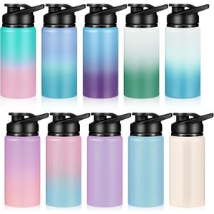 Mimorou 10 Pack Aluminum Water Bottle Bulk 17 Oz Reusable Sports Bottles with Snap Lid and Handle Multicolor Leak Proof Water Flask for Gym Travel Hiking Camping Hiking Outdoor Activities