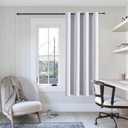 ChrisDowa Grommet Blackout Curtains for Bedroom - Thermal Insulated Room Darkening Curtains for Living Room (1 Panel Set, Greyish White, 52W x 54L)