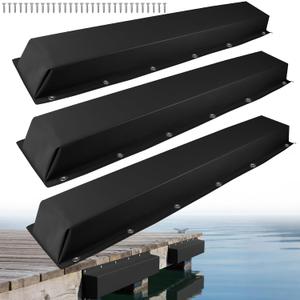 ORLANG 59" Dock Bumpers,PVC Dock Fenders with Stainless Steel Screws,Boat Dock Guards,Dock Post Bumper for Docking Edges, Piling, Vertical Poles, Horizontal Decks or Piers(Black/3Pack)
