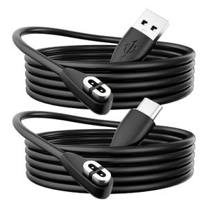2 Pack Compatible with Shokz Charging Cable Magnetic Charger Cord Compatible for Aftershokz Aeropex AS800,Shokz OpenRun Pro,OpenRun,OpenRun Mini,USB Type-c to OpenComm Bone Conduction Headphones3.3ft