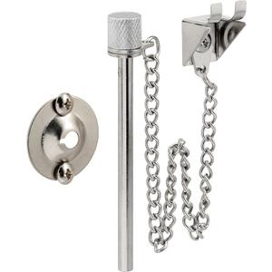 Defender Security U 9858 Sliding Patio Door Pin, 3/16 in. x 2-5/8 in., Steel Pin and Retaining Ring, Chrome Plated Finish (Single Pack)