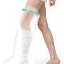 Cast Covers for Shower Leg, Leg Cast Cover for Showering and Swimming, Waterproof Cast Protector for Shower Leg Adult Extra Wide, Reusable Shower Boots for Foot and Ankle after Knee Surgery (Large)