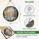 FLAGWIX Cat Gifts for Women - Stained Glass Window Hanging 10 in - Cat Lady Gifts for Women Mom Grandma Pet Lovers, Suncatchers for Windows Hanging Coastal Decor, Suncatcher Decorations for Home