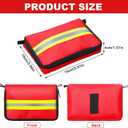 Threlaco 6 Pcs Lifeguard Mini First Aid Kit Empty Bag 5.91 x 3.94 x 1.57 Inch with Reflecting Strips Zippered for Emergency Car Home Office Kitchen Sport Outdoors Camping Hiking