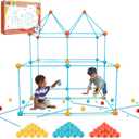 Bzseed Fort Building Kit for Kid DIY Play Tent STEM Construction Toys Fort Builder for Kids Indoor Outdoor Play Creative Gift for 4 5 6 7 8 9 10 11 12 Year Old Boy Girl Christmas Birthday Gift 140Pcs