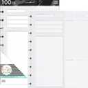 Happy Planner Plans + Notes Planner Refill Paper, 100 Sheets of Lined and Dashboard Layout Notebook Paper for Journals, Classic Size, 7"x 9.75"