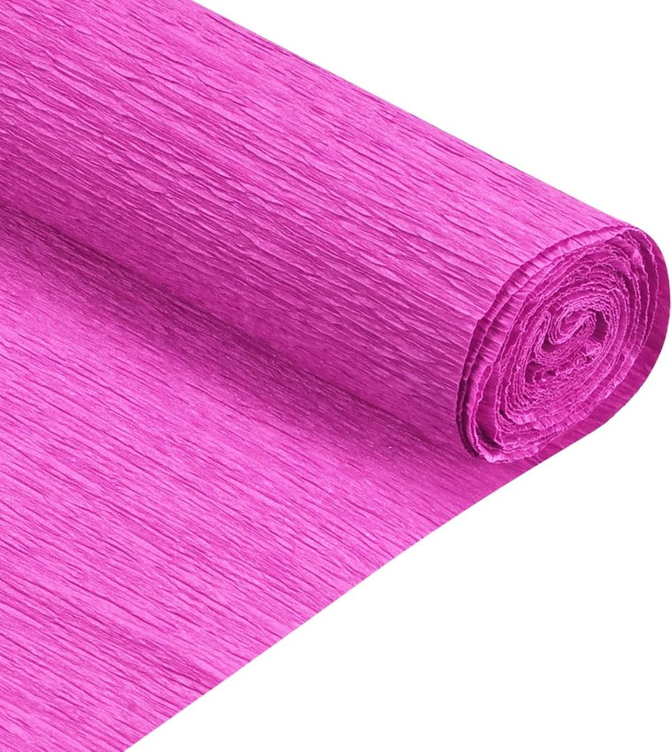 MECCANIXITY Crepe Paper Rolls 8 ft Long 20 Inch Wide, Hot Pink 2 Pack
