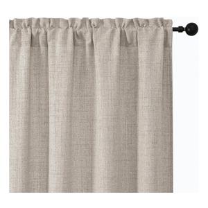 Aiyufeng Faux Linen Texture Curtains for Living Room 63 Inch Length 2 Panels, Airy Soft Farmhouse Country Natural Drapes, Light Filtering Window Curtains for Bedroom Kitchen，42x63 Inch, 2PCS