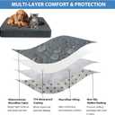 Dog Bed Cover Waterproof, Non-Slip Rectangular Pet Bed Protector for Dogs & Cats, Removable Washable Bed Sheet Replacement,41"x29"x8",Gray,1Pc,Cover Only