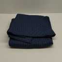 Levtex Home - Cross Stitch - Quilted Throw - 50x60in. - 100% Cotton - Reversible Pattern - Navy with Matching Stitching