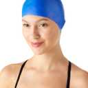 Amazon Basics Silicone Swim Cap (Blue)