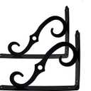HOME MASTER HARDWARE Decorative Shelf Brackets, 8x5.5 inch, Black, 2 Pack
