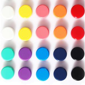 Fridge Magnet - 20 Pack 10 Colors Refrigerator Magnets, Mini Strong Magnets for Whiteboard, Locker & Map- Colorful Round Cute Small Magnets for Kitchen, Office, Classroom, School (Assorted)