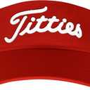 Tittiess Golf Visors Hats for Men Women,Funny Titties Golf Gifts for Adults Humor,Red 2 (Red)