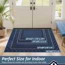BEQHAUSE Door Mat Indoor Entrance Dirt Trapper Rugs for Entryway Non Slip Welcome Mat Absorbent Floor Mat Low Profile Washable Front Doormat for Dirty Paws, 36" x 60", Navy Blue