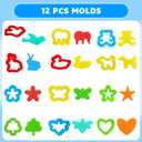 28Pcs Dough and Clay Play Tools Kit for Kids, Modeling Clay Accessories with Animal Cutters, Rolling Pins, Safety Scissors, Dough Extruder & Rollers