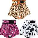 wegreeco Dog Diapers Female (3 Pack), Highly Absorbent Puppy Doggie Dog Diapers for Female Dogs Period, Washable Doggy Diapers for Dogs in Heat, Small Medium Large Size (Cow Pattern, Small)