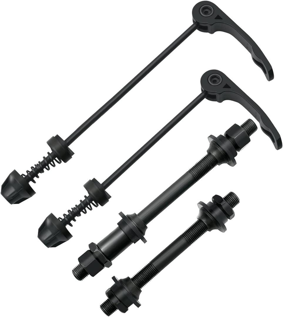 AiTuiTui 1 Pair Bike Quick Release Axle Skewer Bicycle Hub Parts, Front & Rear Axle Hollow Shaft Kit Replacement for Road, Mountain, MTB, BMX Bikes